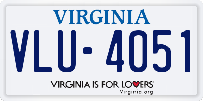 VA license plate VLU4051