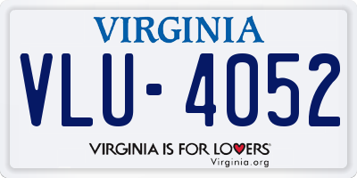 VA license plate VLU4052
