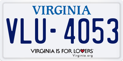 VA license plate VLU4053