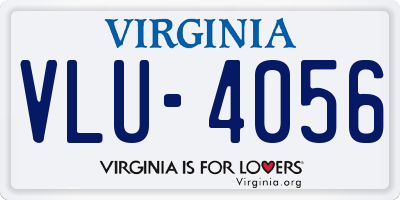 VA license plate VLU4056