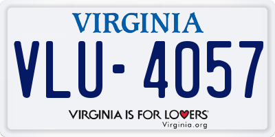 VA license plate VLU4057