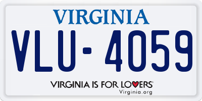 VA license plate VLU4059