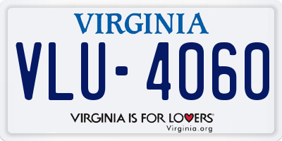VA license plate VLU4060