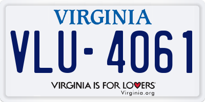 VA license plate VLU4061