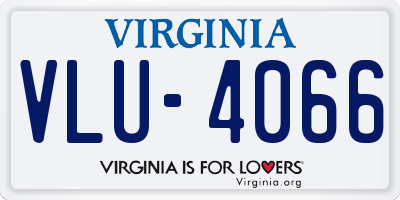 VA license plate VLU4066