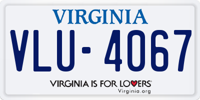 VA license plate VLU4067