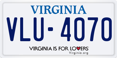 VA license plate VLU4070