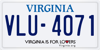 VA license plate VLU4071
