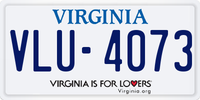 VA license plate VLU4073