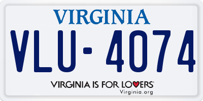 VA license plate VLU4074