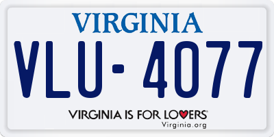 VA license plate VLU4077