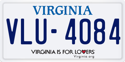 VA license plate VLU4084