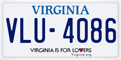 VA license plate VLU4086