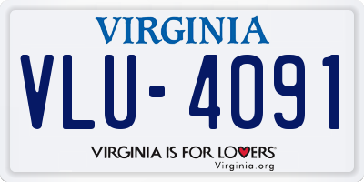 VA license plate VLU4091
