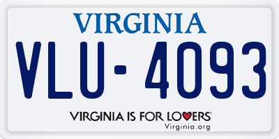 VA license plate VLU4093