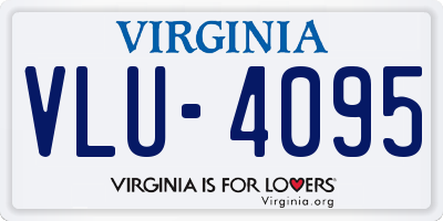 VA license plate VLU4095