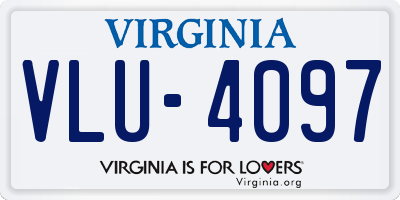 VA license plate VLU4097