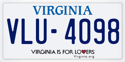 VA license plate VLU4098