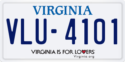 VA license plate VLU4101