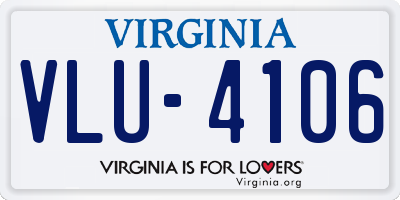 VA license plate VLU4106