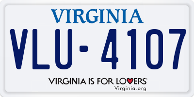 VA license plate VLU4107