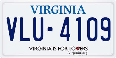 VA license plate VLU4109