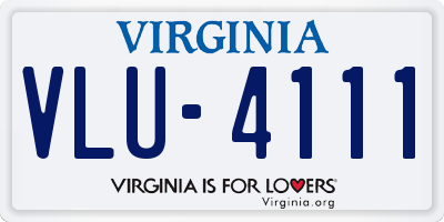 VA license plate VLU4111