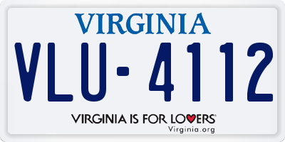 VA license plate VLU4112