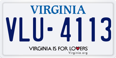 VA license plate VLU4113