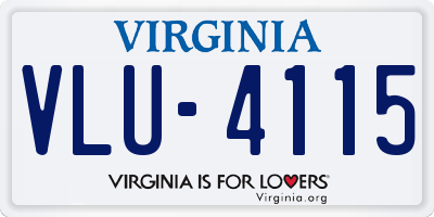 VA license plate VLU4115