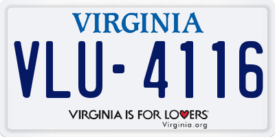 VA license plate VLU4116