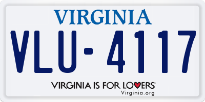 VA license plate VLU4117