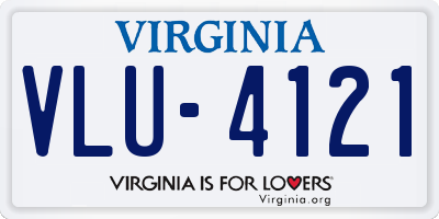 VA license plate VLU4121