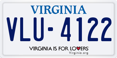 VA license plate VLU4122