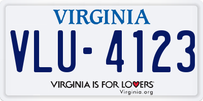 VA license plate VLU4123
