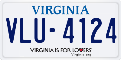 VA license plate VLU4124