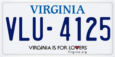 VA license plate VLU4125
