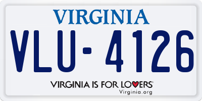 VA license plate VLU4126