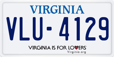 VA license plate VLU4129