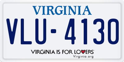 VA license plate VLU4130