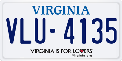 VA license plate VLU4135