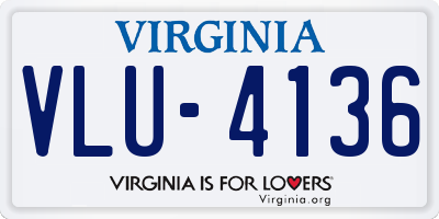 VA license plate VLU4136