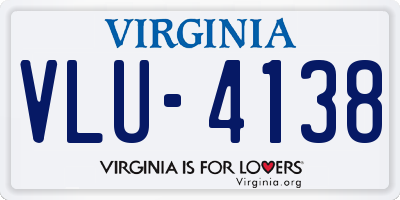 VA license plate VLU4138