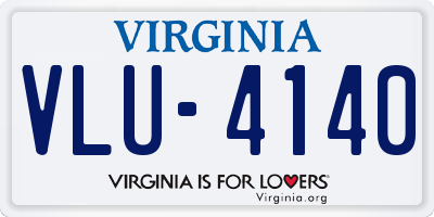 VA license plate VLU4140