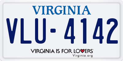 VA license plate VLU4142