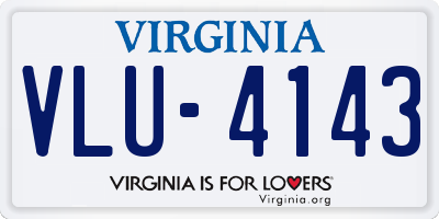 VA license plate VLU4143