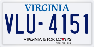 VA license plate VLU4151