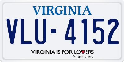 VA license plate VLU4152
