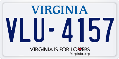 VA license plate VLU4157