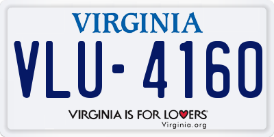 VA license plate VLU4160